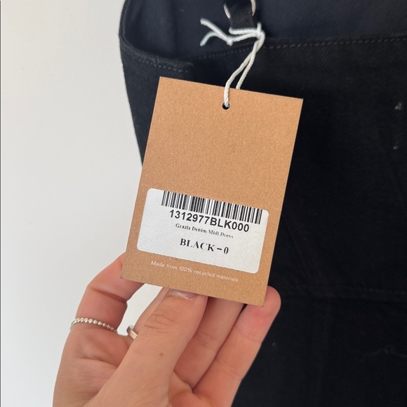 NWT Reformation Grazia Denim Midi Dress in Black - 0 - Picture 6 of 6